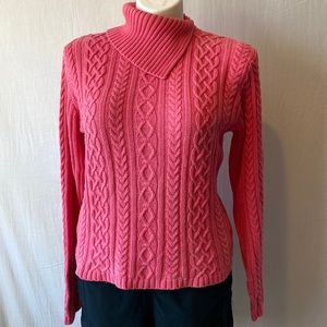 Wamscott Salmon/pink Pullover Turtleneck Sweater Large